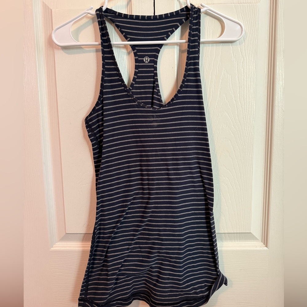 Lululemon Striped Navy Tank Top